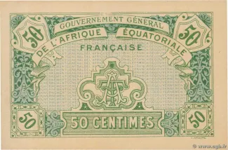 Central African States 50 Centimes, 1917 reverse