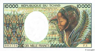 Chad 10.000 Francs, 1984-1991 obverse