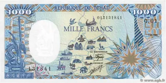 Chad 1.000 Francs, 1985 obverse