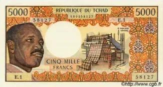 Chad 5.000 Francs, 1974 obverse