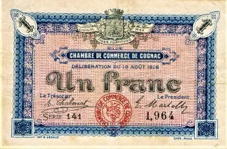French notgeld 1 Franc, 1916 obverse