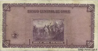 Chile 10.000 Pesos, 1940 reverse