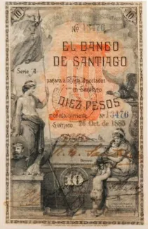 Chile 10 Pesos, 1883 obverse