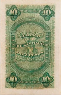 Chile 10 Pesos, 1883 reverse