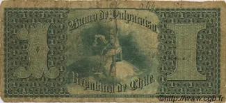 Chile 1 Peso, 1876 reverse