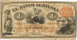 Chile 1 Peso, 1887 obverse