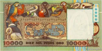 Colombia 10,000 Pesos Oro, 1992 P-437 reverse