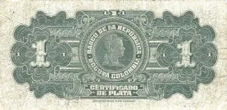 Colombia 1 Peso Plata, 1941 reverse