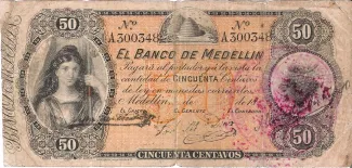 Colombia 50 Centavos, 1895 obverse