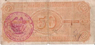 Colombia 50 Centavos, 1895 reverse