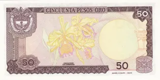 Colombia 50 Pesos Oro, 1984-1986 reverse