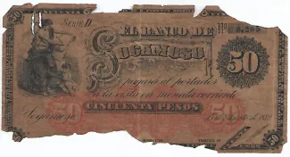 Colombia 50 Pesos, 1882 obverse