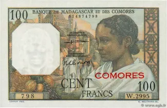 Comoro Islands 100 Francs, 1960-1963 obverse