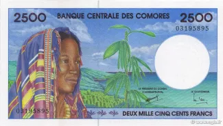 Comoro Islands 2.500 Francs, 1997-2005 obverse