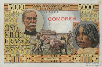 Comoro Islands 5.000 Francs, 1960-1963 obverse
