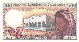 Comoro Islands 500 Francs, 1986-1994 obverse