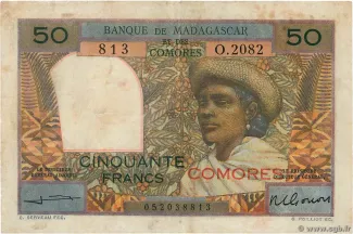 Comoro Islands 50 Francs, 1960-1969 obverse