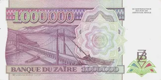 Zaire 1.000.000 Zaires, 1992-1993 reverse
