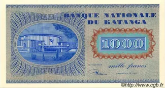 Katanga 1.000 Francs "Moise Tshombé", 1960 reverse