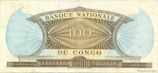 Republic of the Congo (Léopoldville) 100 Francs, 1961-1964 reverse