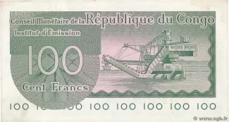 Republic of the Congo (Léopoldville) 100 Francs, 1963 reverse