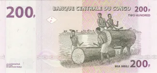 Democratic Republic of the Congo 200 Francs, 2007-2022                (2007-2024) reverse