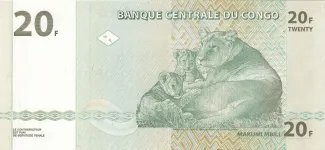 Democratic Republic of the Congo 20 Francs, 2003 reverse