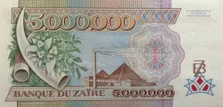 Zaire 5.000.000 Zaires, 1992 reverse