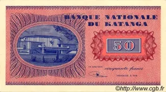 Katanga 50 Francs "Moise Tshombé", 1960 reverse