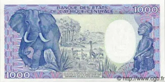 Republic of the Congo 1.000 Francs, 1985 reverse