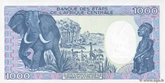 Republic of the Congo 1.000 Francs, 1992 reverse