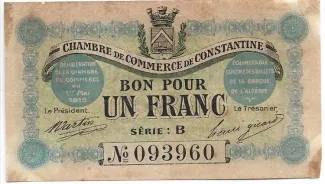 Constantine, Department of 1 Franc, 1915-1918 obverse