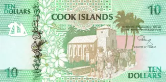 Cook Islands 10 Dollars, 1992 reverse