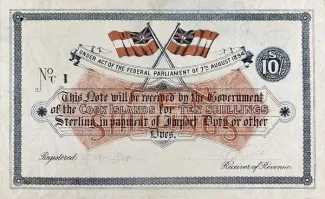 Cook Islands 10 Shillings, 1894 image
