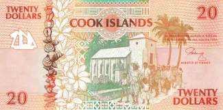 Cook Islands 20 Dollars, 1992 reverse