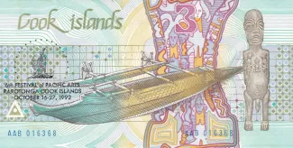 Cook Islands 3 Dollars, 1992 P-6 reverse