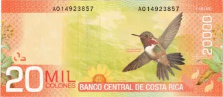 Costa Rica 20.000 Colones, 2009-2012 reverse