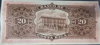 Costa Rica 20 Colones, 1906 reverse