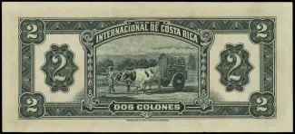 Costa Rica 2 Colones, 1931-1936 reverse