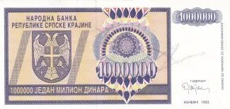 Croatia 1.000.000 Dinara, 1993 image