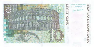 Croatia 10 Kune, 2004 P-43 reverse