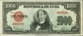 Cuba 1.000 Pesos, 1944-1947 obverse