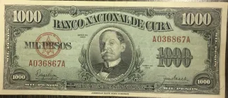 Cuba 1.000 Pesos, 1950 obverse