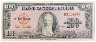 Cuba 100 Pesos, 1950-1958 obverse