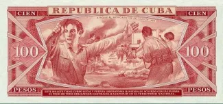 Cuba 100 Pesos, 1961 reverse