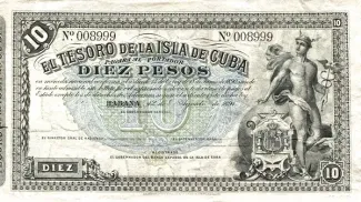 Cuba 10 Pesos, 1891 image