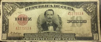 Cuba 10 Pesos, 1934-1948 obverse