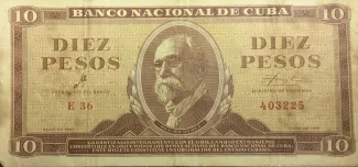 Cuba 10 Pesos, 1961-1965 obverse