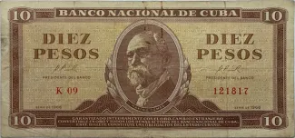 Cuba 10 Pesos, 1966 obverse