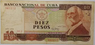 Cuba 10 Pesos, 1991 obverse